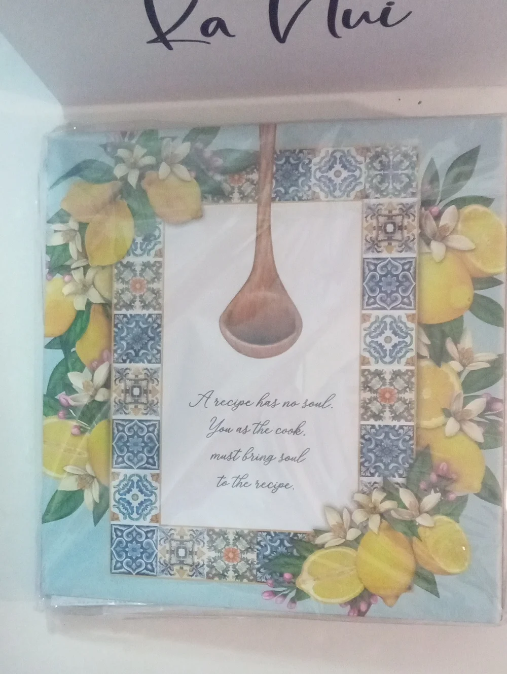 Recipes Collection Journal NWT Blue & Yellow Lemon Design Recipe Organizer